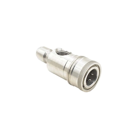 Interstate Pneumatics Pressure Washer Stainless Steel Gauge Coupler 3/8in Quick Connect x 3/8in Plug x 1/4in FNPT PW7222